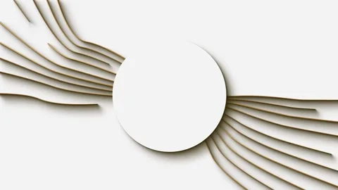 White circle with golden stripes Stock Footage 302445498