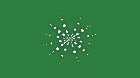 A white circle on green background and with flower it screen dots snowflorer Stock Footage 336855079