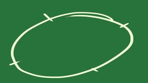A white circle on green background and cloud green screen figure design frame Stock Footage 337335657
