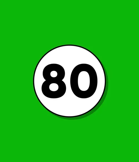 A white circle on green background with black outline appears, number eight.. 스톡 동영상 332396580