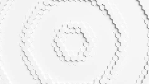 A white circle with a hexagonal pattern on it, resembling honeycomb tiles. Stock Footage 276589568