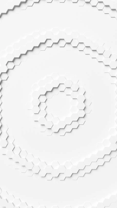 A white circle with a hexagonal pattern on it, resembling honeycomb tiles. Stock Footage 307012133
