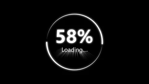 White circle loading screen animation. Percent progress UI UX loop. Modern .. Stock Footage 314038190