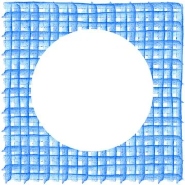 White circle on Pattern with checkered geometric texture. Watercolor illust.. Stock Illustration