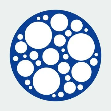 White Circle pattern set in blue circle shape vector illustration Stock Illustration