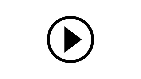 White circle Play button icon. Video and audio music play button. Stock Footage 337466763