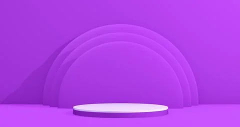 White Circle Shape Podium for Product Concept. Stock Illustration