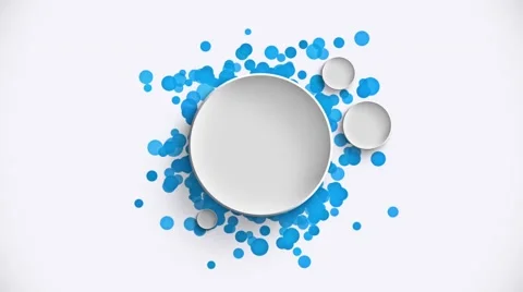White circle solids scale animation with particles Stock Footage 66450246