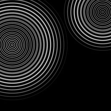 White circle sound waves oscillating or water vortex abstract background Stock Illustration