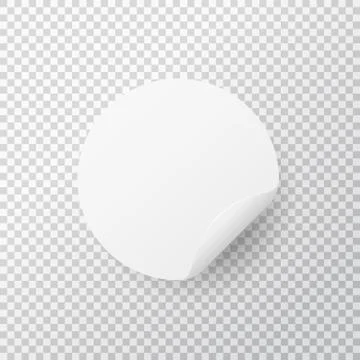 White circle sticker on transparent background. Realistic round sticker with  Stock Illustration