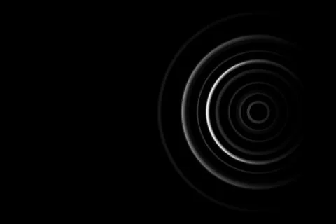 White circle target in dark room, abstract background Stock Illustration