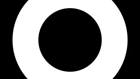 White Circle Wave on a Black Background. White Circle Distortion Overlay. 4K Video stock 310740392