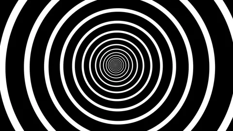 White circles animation on black background . Concentric circles moving Stock Footage 325736649