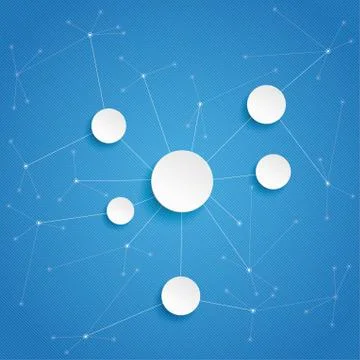 White circles blue sky big networks Stock Illustration