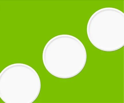 White circles green background Illustrazione stock