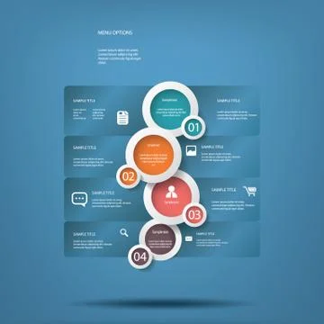 White circles menu options vector illustration suitable for web design or Stock Illustration
