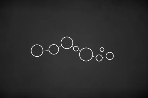 White Circles Network Connected on Chalk Board Background Stock Photos