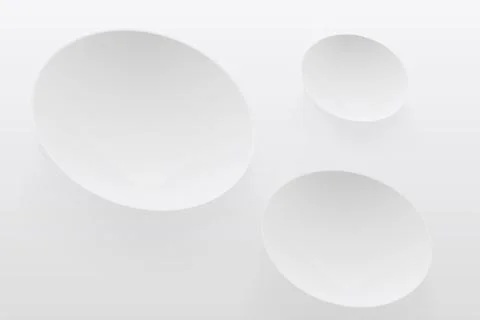 A white circles with shadows on wall Stock Illustration
