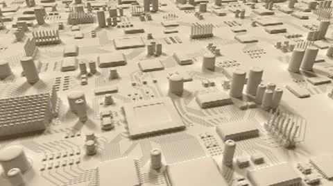 White Circuit Board. HD Loop. Stock Footage 10817303