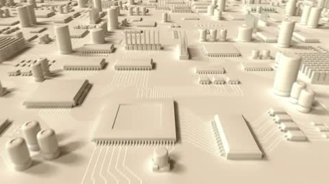 White Circuit Board. HD Loop. Stock Footage 10817335