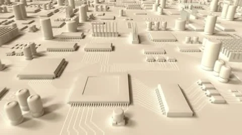 White Circuit Board. HD Loop. Stock Footage 10817347