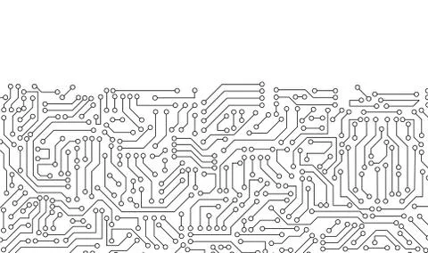 White circuit board pattern texture. High-tech background in digital computer Stock Illustration