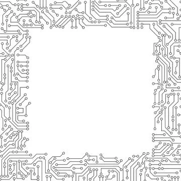 White circuit board pattern texture. High-tech background in digital computer Stock Illustration