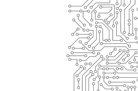 White circuit board pattern texture. High-tech background in digital computer Stock Illustration
