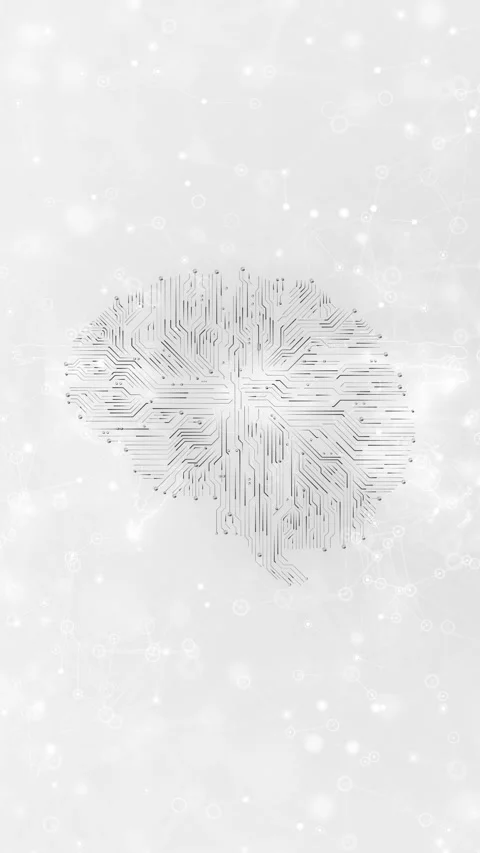 White circuit brain world map with fine electronic lines, global network backdro Stock Footage 340549000