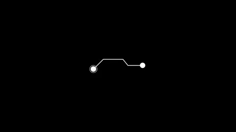 White circuit node line network connector tech scheme on dark background. 4k Stock Footage 342060476
