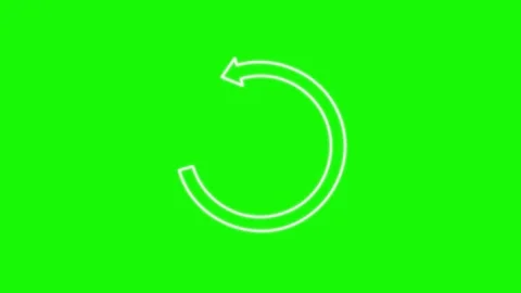 White Circular Arrow Rotating on Bright Green Background Animation Stock Footage 320997065