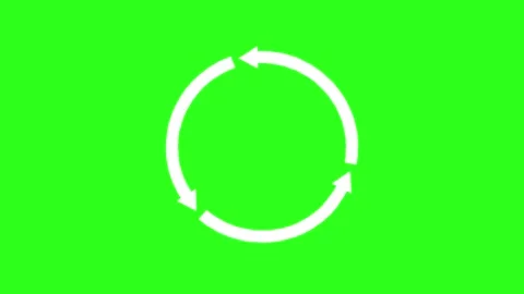 White Circular Arrow Rotating on Bright Green Background Animation Stock Footage 321121887
