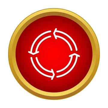 White circular arrows indicating a continuous repeat cycle Stock Illustration