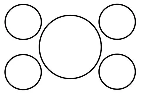 White Circular Banners, Black Border and White Background. Use for Illustrati Illustrazione stock