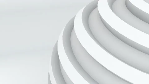 White circular elements. 3d rendering of a spherical shape with waves. Computer Stock Footage 142917428