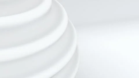 White circular elements. 3d rendering of a spherical shape with waves. Computer イラスト素材