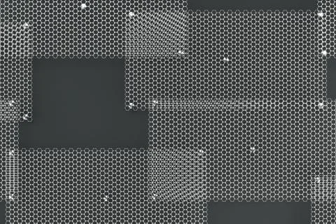 White circular grates on dark grey background Ilustración de archivo