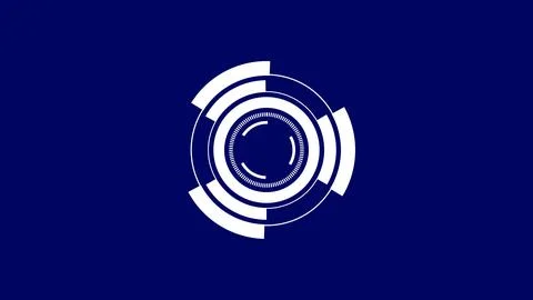 White circular hud element on blue background, futuristic loading progress .. Illustrazione stock