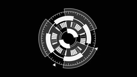 White Circular HUD Interface Graphic Element 스톡 동영상 134132679