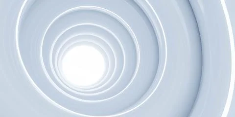 White Circular Object on White Background 3d render illustration イラスト素材