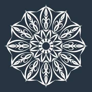 White circular pattern on dark blue background Stock Illustration