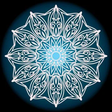 White circular pattern on dark blue background Illustrazione stock