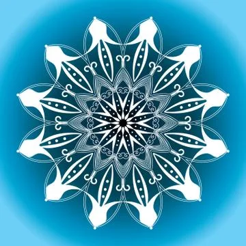 White circular pattern on dark blue background Illustrazione stock