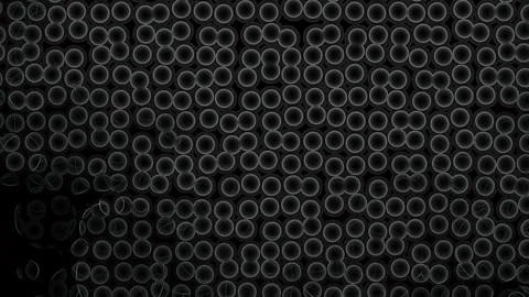 White circular patterns drifting through dark mist seamless cinematic animation Stock Footage 340893967