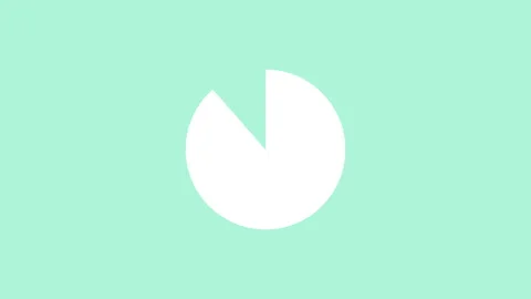 White Circular Pie Chart Countdown Clock Wiping Away on Mint Green Background Stock Footage 273688860