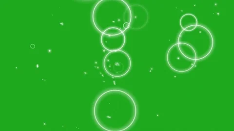White circular rings motion graphics with green screen background Stock Footage 297364248