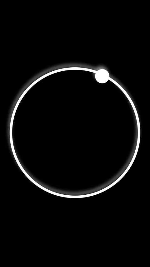 White circular shape with glowing edge on deep black. Circle glowing light... Stock Footage 345718939