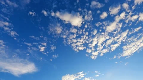 White cirrocumulus cloud on beautiful naby blue sky TimeLapse Stock Footage 172475421