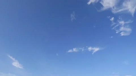 White cirrocumulus clouds on beautiful sunny clear sky background Stock Footage 147113773