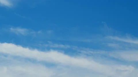 White cirrus cloud or cirrostratus cloudscape. Sky only wide panorama. Time Stock Footage 208949634